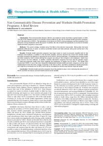 Kolbe-Alexander and Lambert, Occup Med Health Aff 2013, 1:7 http://dx.doi.orgOccupational Medicine & Health Affairs Review Article