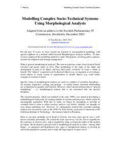 T. Ritchey  Modelling Complex Socio-Technical Systems