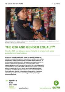 The G20 and Gender Equality: How the G20 can advance women’s rights in employment, social protection and fiscal policies