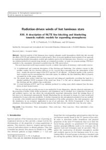 Astronomy & Astrophysics manuscript no. (will be inserted by hand later) Radiation-driven winds of hot luminous stars XIII. A description of NLTE line blocking and blanketing towards realistic models for expanding atmosp