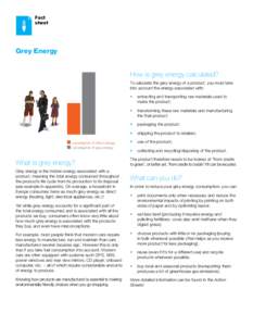 Fact sheet Grey Energy How is grey energy calculated? To calculate the grey energy of a product, you must take