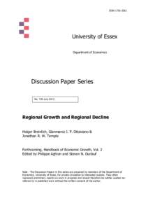 ISSNUniversity of Essex Department of Economics  Discussion Paper Series