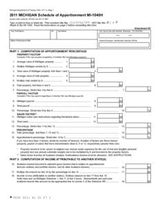 MI-1040H, 2011 Michigan Schedule of Apportionment