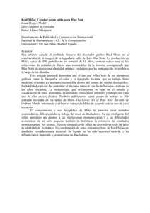 Reid Miles: Creador de un estilo para Blue Note Ismael López Medel Luis Gutiérrez de Cabiedes Henar Alonso Mosquera Departamento de Publicidad y Comunicación Internacional Facultad de Humanidades y CC. de la Comunicac