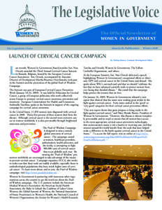 The Legislative Voice The Official Newsletter of WOMEN IN GOVERNMENT Quarterly Publication  The Legislative Voice