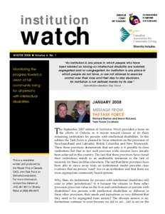 institution  watch WINTER 2008 ● Volume 4, No. 1  Monitoring the