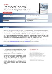Release Notes Product/version/build: Remote ControlActiveX Guest)