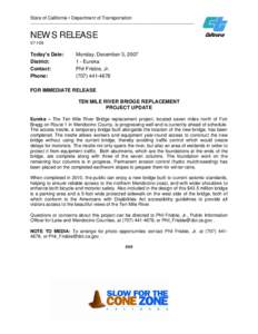 State of California • Department of Transportation  __________________________________________________________ NEWS RELEASE[removed]