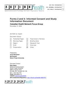 In association with Simon Fraser University & the Vancouver Coastal Health Research Institute  NOT FOR CIRCULATION FOR INTERNAL CIRCULATION FOR PUBLIC CIRCULATION