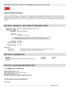 3M MATERIAL SAFETY DATA SHEET FC-43 FLUORINERT Brand Electronic Liquid[removed]