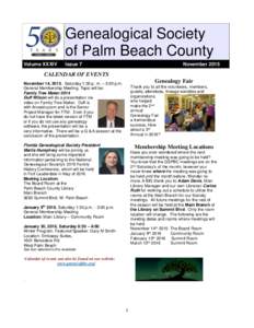 Genealogical Society of Palm Beach County Volume XXXIV Issue 7