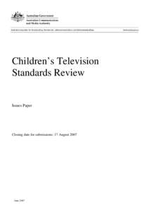 Children’s Television Standards Review - Issues Paper