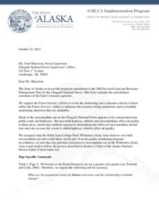 ANILCA Implementation Program OFFICE OF PROJECT MANAGEMENT & PERMITTING 550 West Seventh Avenue, Suite 1430 Anchorage, Alaska[removed]Main: [removed]Fax: [removed]