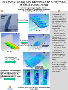 The effects of leading-edge tubercles on the aerodynamics of airfoils and finite wings School of Engineering and Applied Sciences Department of Mechanical and Aerospace Engineering M. Saadat 3rd year PhD, H. Haj-Hariri H