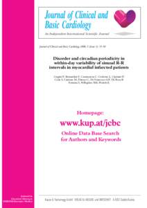 Journal of Clinical and Basic Cardiology An Independent International Scientific Journal Journal of Clinical and Basic Cardiology 2000; 3 (Issue 1): 53-58