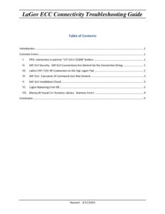 LaGov ECC Connectivity Troubleshooting Guide  Table of Contents Introduction ...............................................................................................................................................