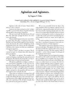 Debs: Agitation and Agitators [August[removed]Agitation and Agitators. by Eugene V. Debs