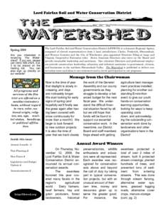 Lord Fairfax Soil and Water Conservation District  Spring 2010 Are you interested in receiving The Watershed? If you are, please call[removed], Ext.