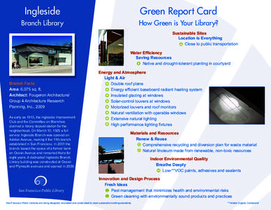 Ingleside Branch Library - Green Report Card - SFPL.org