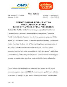 Press Release FOR IMMEDIATE RELEASE September 29, 2005 CONTACT: Dawn Emerick PHONE: