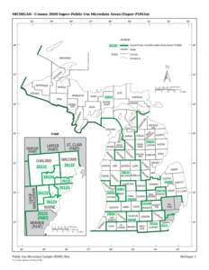 MICHIGAN - Census 2000 Super-Public Use Microdata Areas (Super-PUMAs) 90° 89°  88°
