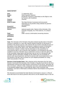 Population / Accessibility / Electronic voting / Developmental disability / Education / Medicine / Convention on the Rights of Persons with Disabilities / Disability Discrimination Act / Health / Disability / Educational psychology