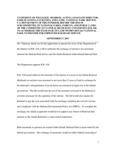 STATEMENT OF ____________________ DEPARTMENT OF THE INTERIOR, BEFORE THE SENATE SUBCOMMITTEE ON PUBLIC LANDS AND FORESTS, C...