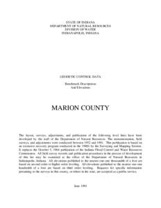 Benchmarks for Marion County Indiana