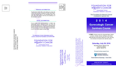 Cancer organizations / Harvard Medical School / Ovarian cancer / Cancer survivor / Dana–Farber Cancer Institute / Jonathan Berek / Society of Gynecologic Oncologists / Medicine / Oncology / Gynecologic oncology