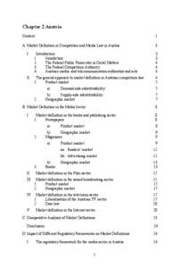 Chapter 2 Austria Content 1  A Market Definition in Competition and Media Law in Austria