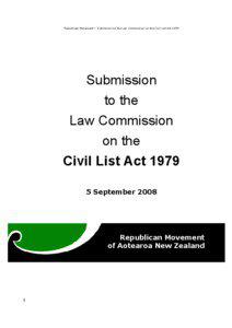 Republican Movement – Submission to the Law Commission on the Civil List Act[removed]Submission