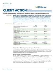 News and Developments Employee Benefits November 5, 2010 CAB 10-23R