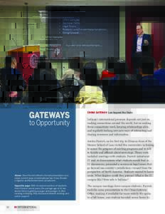GATEWAYS  to Opportunity Above: Dean Parrish offered a formal presentation on a major current issue in international law, Cross-Border