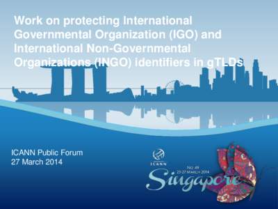 Work on protecting International Governmental Organization (IGO) and International Non-Governmental Organizations (INGO) identifiers in gTLDs  ICANN Public Forum