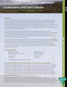 BLM  oecerr n Sierr Mre Wind Energy Project  Welcome