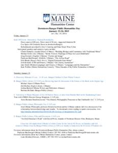 Association of Public and Land-Grant Universities / Bangor /  Maine / Collins Center for the Arts / Bangor Public Library / Bucksport /  Maine / Bangor /  Gwynedd / Maine / University of Maine / New England Association of Schools and Colleges