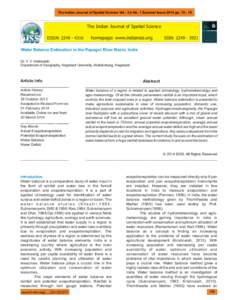 The Indian Journal of Spatial Science Vol[removed]No. 1 Summer Issue 2014 pp[removed]The Indian Journal of Spatial Science EISSN: [removed]homepage: www.indiansss.org