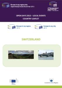 OPEN DAYS 2013 – LOCAL EVENTS COUNTRY LEAFLET SWITZERLAND  INDEX