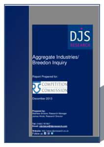 Breedon Aggregates Ltd/Aggregate Industries UK Ltd: Survey report