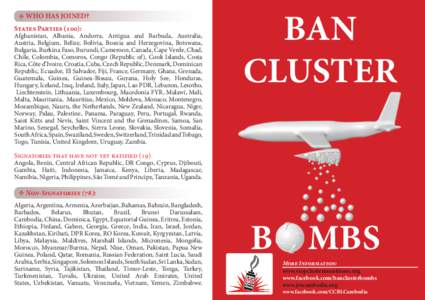 Explosive weapons / Cluster bombs / Mine action / Treaties of the Holy See / Cluster munition / Convention on Cluster Munitions / Chemical warfare / Land mine / Cluster Munition Coalition / Ottawa Treaty