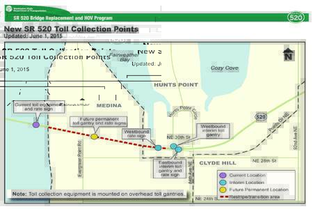 SR 520 Bridge Replacement and HOV Project Toll Collection Points Graphic