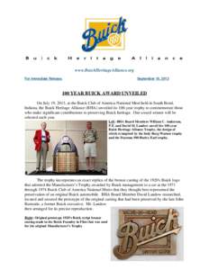 D:�s�CK�ck-BHA� Site@ Year Buick Award Unveiled.wpd