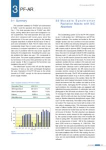 PF Activity Report 2007 #25  3 PF-AR 3-1 Summary The operation statistics for FY2007 are summarized in Table 1 and the operation time history is shown in