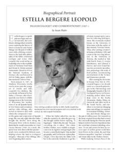 Biographical Portrait  Estella Bergere Leopold PALEOECOLOGIST AND CONSERVATIONIST (1927–) by Susan Flader