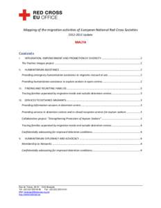 Mapping of the migration activities of European National Red Cross Societies[removed]Update MALTA Contents I.