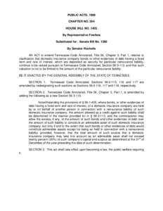 PUBLIC ACTS, 1999 CHAPTER NO. 394 HOUSE BILL NO[removed]By Representative Fowlkes Substituted for: Senate Bill No[removed]By Senator Rochelle