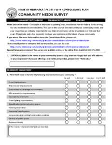 2014 Survey for Proposed Consolidated Plan