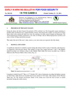 EARLY WARNING BULLETIN FOR FOOD SECURITY IN THE GAMBIA No[removed]Period: October[removed], 2011
