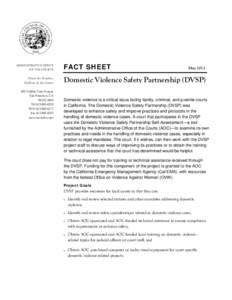 Domestic Violence Safety Partnership Page 1 of 4 ADMINISTRATIVE OFFICE OF THE COURTS Center for Families,