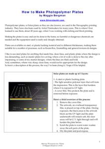 How to Make Photopolymer Plates